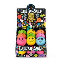 Chill & Smile - Rubber bouncing ball, Ø 6cm, 6 assorted