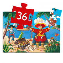 Silhouette puzzles - The pirate and his treasure - 36 pcs
