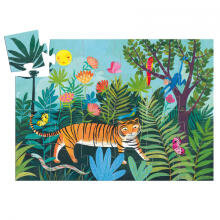 Silhouette puzzles - The tiger's walk - 24 pcs