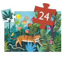 Silhouette puzzles - The tiger's walk - 24 pcs