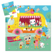 Silhouette puzzles - Ice cream truck - 16 pcs