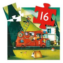 Silhouette puzzles - The fire truck - 16 pcs