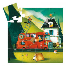 Silhouette puzzles - The fire truck - 16 pcs