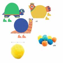 Collages - Pompons - Fluffy animals