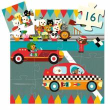 Silhouette puzzles - The racing car - 16 pcs