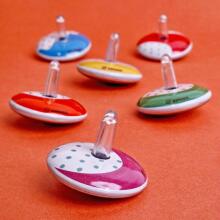 Svoora - Mini Retro Spinning Tin Top - Rainbow (1 pc., 6 designs)