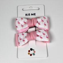 Matu sprādzes ar bantītēm - Flamingo (2 gab.)