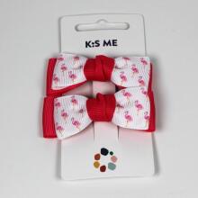 Matu sprādzes ar bantītēm - Flamingo (2 gab.)