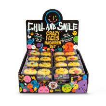 Chill & Smile - Eraser Crazy Faces set of 2, 4 assorted