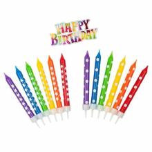 Birthday Fun - birthday candle decoration set rainbow 13-part, 2 designs assorted