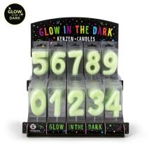 Birthday Fun - number candles GITD 0-9, assorted