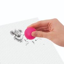 Bouncing ball & eraser 2in1, set of 3, 2 assorted