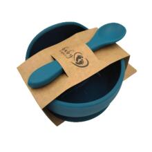 BABY 01139 Silicone bowl with suction cup and spoon Ocean