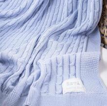 EWA 729002 Bamboo blanket light blue braid