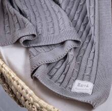 EWA 921215 Bamboo blanket light gray braid