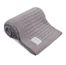 EWA 921215 Bamboo blanket light gray braid