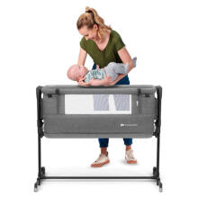 KINDERKRAFT Neste Grow Dark Grey Bedside Cot