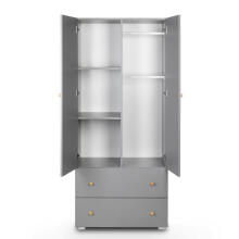 Klups Pauline Art.233125 Graphite  two-door wardrobe, graphite-pine