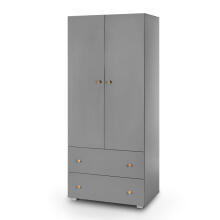 Klups Pauline Art.233125 Graphite  two-door wardrobe, graphite-pine