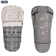 WOMAR S20+iGROW Stroller Sleeping Bag Plush Melange Light Gray