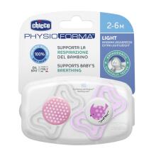 CHICCO 00071031110000 Pacifier PHYSIO LIGHT silicone 2-6m+ 2 pcs*