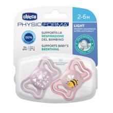 CHICCO 00071037110000 Pacifier PHYSIO LIGHT 2-6M sil 2 pcs pink