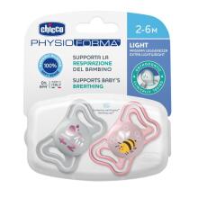 CHICCO 00071037110000 Pacifier PHYSIO LIGHT 2-6M sil 2 pcs pink