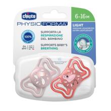 CHICCO 00071038110000 Pacifier PHYSIO LIGHT 6-16M sil 2 pcs pink