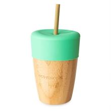 ECORASCALS Bamboo cup with a capacity of 240 ml and a silicone cover, green