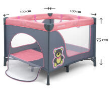 MILLY MALLY 3416 FUN Pink Bear playpen