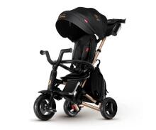 Bebe Basic Nova Gold Art.235558 Black Children's tricycle with handlebars, roof and inflatable wheels