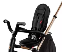 Bebe Basic Nova Gold Art.235558 Black Children's tricycle with handlebars, roof and inflatable wheels