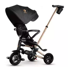 Bebe Basic Nova Gold Art.235558 Black Children's tricycle with handlebars, roof and inflatable wheels