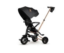 Bebe Basic Nova Gold Art.235558 Black Children's tricycle with handlebars, roof and inflatable wheels