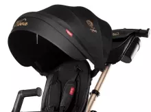 Bebe Basic Nova Gold Art.235558 Black Children's tricycle with handlebars, roof and inflatable wheels