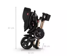 Bebe Basic Nova Gold Art.235558 Black Children's tricycle with handlebars, roof and inflatable wheels