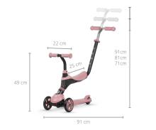 MILLY MALLY 4541 Qplay Scooter Sema 3in1 pink