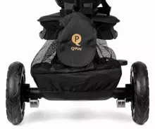 Bebe Basic Rito Deluxe Art.235606 Black Children's tricycle with handlebars, roof and inflatable wheels
