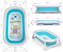 MILLY MALLY Folding Bathtub Aqua blue