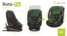 4 BABY ROTO-FIX seat 40-150cm Dark green I-Size