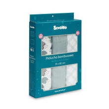 BAMBOO DIAPER 3-PACK HEDGEHOG BLUE 70X80
