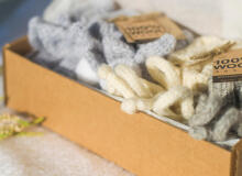 La Bebe™ Lambswool Natural Eco Socks/Booties  Art.236525  Natural wool socks/boots for newborns