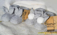 La Bebe™ Lambswool Natural Eco Socks/Booties Art.236526 Natural wool socks/boots for newborns