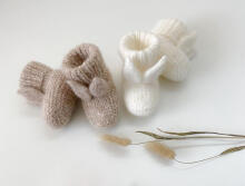 La Bebe™ Lambswool Natural Eco Socks/Booties Art.236526 Natural wool socks/boots for newborns