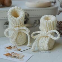 La Bebe™ Lambswool Natural Eco Socks/Booties Art.236526 Natural wool socks/boots for newborns