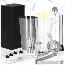 Bartender Set Boston Shaker Glass Springos KI0015 14 pcs. Silver