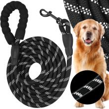 Rope Training Leash for Dogs up to 50 kg with Handle Springos PA0331 3 m Black-White