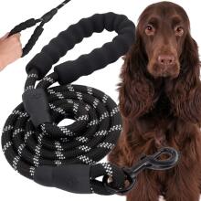 Rope Training Leash for Dogs up to 50 kg with Handle Springos PA0331 3 m Black-White