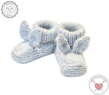 La Bebe™ Lambswool Natural Eco Socks/Booties Art.236526 White Natural wool socks/boots for newborns