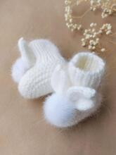 La Bebe™ Lambswool Natural Eco Socks/Booties Art.236716 Natural wool socks/boots for newborns